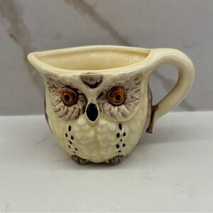 Vintage Ceramic Owl Shaped Creamer Pitcher Enesco Japan